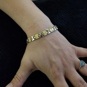 7 INCH 18K (750) TWO TONE WHITE AND YELLOW GOLD BR